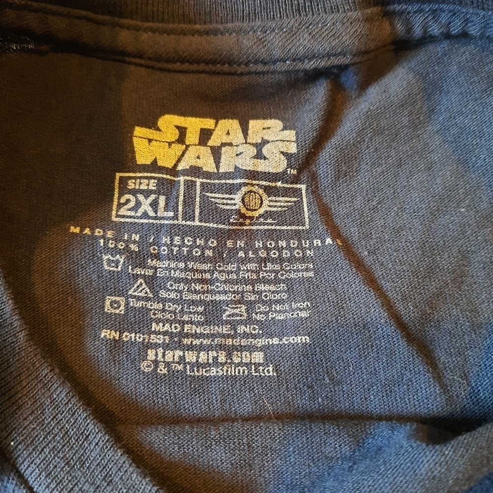 Star Wars Men Tie Fighter Navy Blue Tee Shirt 2XL - Picture 3 of 5